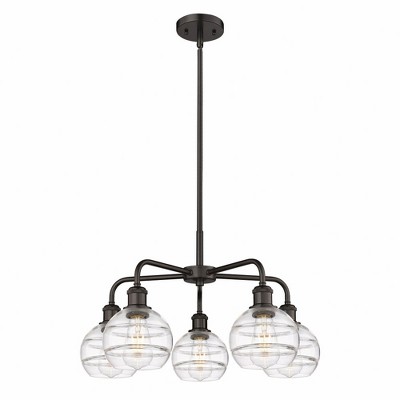 Rochester - 5 Light Stem Hung Chandelier In Industrial Style-13.38 Inches Tall and 23.88 Inches Wide