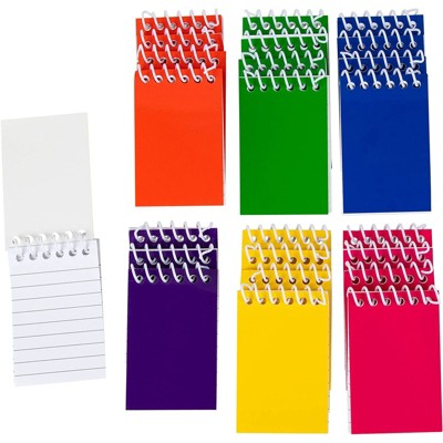 Blue Panda 24 Pack Mini Small Spiral Notepads Notebooks Lined Paper Pocket Size for Kids Party Favors 6 Color 2.25x3.5" 20 Sheets Per Book
