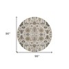 Ivory Beige And Taupe Oriental Washable Indoor Outdoor Area Rug - 3 of 4