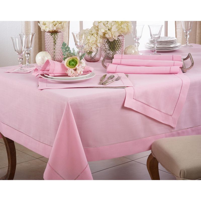 Saro Lifestyle Saro Lifestyle Solid Tablecloth With Hemstitched Border Design, 3 of 5