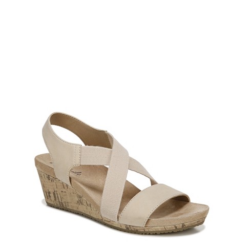 Lifestride Womens Mexico Strappy Wedge Sandals Bone 7.5 M : Target