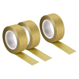 Unique Bargains Adhesive Decorative DIY Arts Gift Wrapping Craft Glitter Tapes 3 Pcs - 1 of 4
