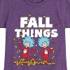 Girls' - Dr. Seuss - Fall Things Thing 1 and Thing 2 Fitted Short Sleeve Graphic T-Shirt - 2 of 4