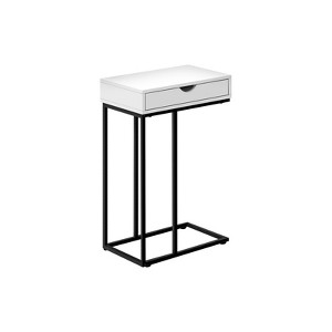 FONTOI C-shaped Side Table with Storage Drawer, Bedside Table, Snack Stand for Living Room, Bedroom, White, 9.45"*24"*15.75" - 1 of 4
