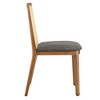 Modway Monarch Dining Accent Chair – Natural Honey Wood with Cane Backrest and Upholstered Padded Gray Seat - 4 of 4