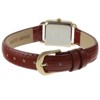 Peugeot Women's 20mm Square Watch with Glossy Brown Leather Strap - 2 of 4