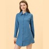 Allegra K Women's Roll Up Sleeve Belted Button Up Collared Shirt Dress - 4 of 4