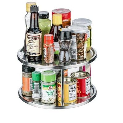 Jiallo Stainless Steel Two-Tier Turntable Lazy Susan, Pantry Cabinet Organizer, Kitchen tabletop Spice Rack — фото 5