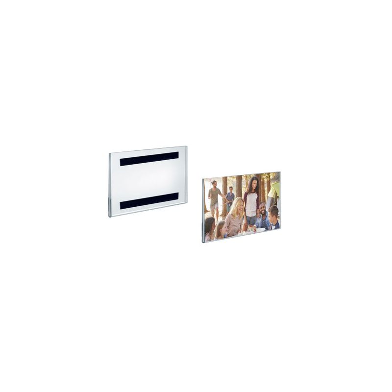 Azar Displays Clear Acrylic Magnet Back Sign Holder Frames 6" W x 4" H - Horizontal / Landscape, 2-Pack, 1 of 6