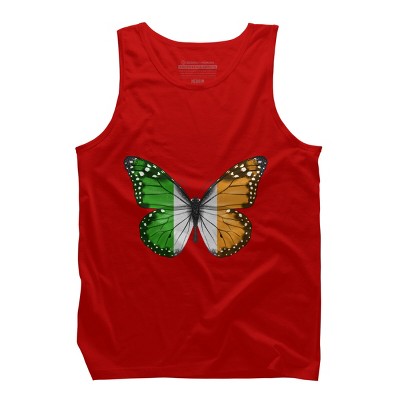 Men's Design By Humans Butterfly Flag Of Ireland By GiftsIdeas Tank Top