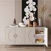 Modern 4 Doors Wooden Cabinet, Cabinet Storage with Adjustable Shelves, Accent Cabinet for Living Room, Entryway-Cuddlewood - 2 of 4