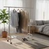 Extendable Hanging Rod Clothes Rack with Wheels Heavy-Duty Garment Rack Freestanding Clothes Rack for Hanging Clothes - 2 of 4