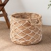 JANSNO 18" Round Handwoven Decorative Storage Basket for Towels, Toys, Magazines, and Home Essentials, Natural - 3 of 4