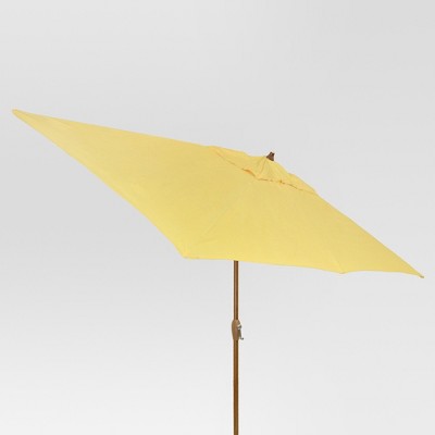 10' x 6' Rectangular Umbrella - Yellow - Medium Wood Finish - Threshold™