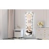 Silver Hollywood Full Length Mirror with Lights: 3 Color Modes, Touch Control, Wall Mounted or?Standing - 2 of 4
