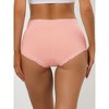 Allegra K Women's Cotton Solid High-Rise Lace Trim Tummy Control Full Coverage Brief - 2 of 4