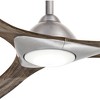 60" Minka Aire Modern 3 Blade Indoor Ceiling Fan with LED Light Remote Control Brushed Nickel for Living Room Kitchen Bedroom Home - 3 of 4