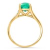 Pompeii3 1 1/2Ct Cushion Emerald & Diamond Ring 10k Gold Lab Created Engagement Fashion - 3 of 4