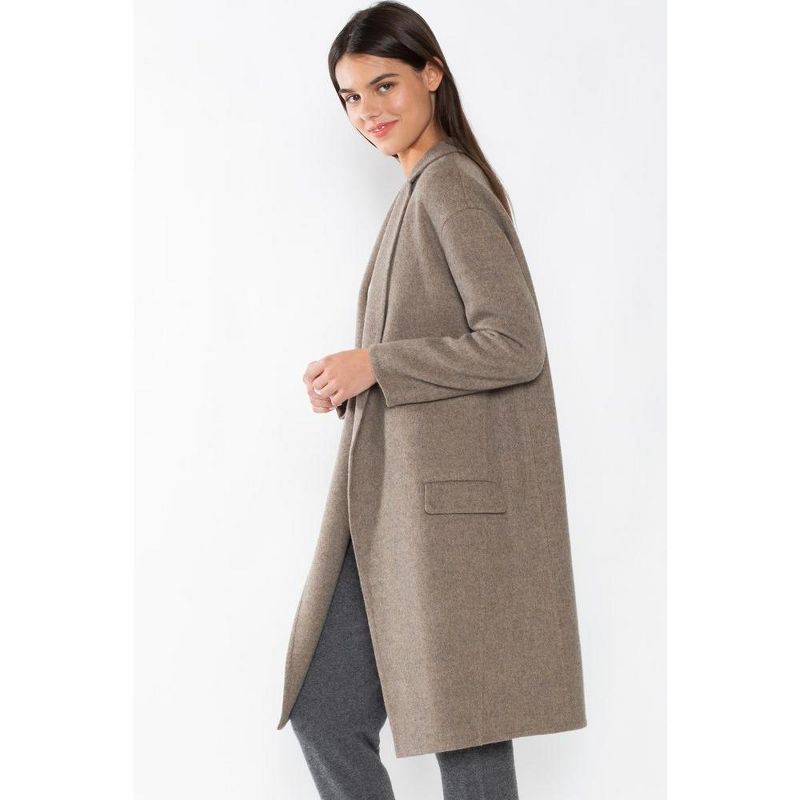 JENNIE LIU Women's Cashmere Wool Double-faced Lapel Overcoat, 3 of 7