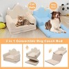 Tiara-Shaped Convertible Dog Bed And Sofa, 22.8"×18.8"×15.7", W/ Plush Cushion & Machine-Washable Cover, Stylish Colors - 3 of 4