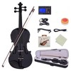 TopComfy 4/4 Solid Wood Violin Set with Case Bow Strings Shoulder Rest Tuner Connecting Wire Cloth for Adult Learners, Black, 31.5"*9.84"*4.92" - 2 of 4