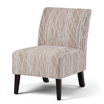 22" Mason Accent Chair Beige/White Patterned Fabric - WyndenHall
