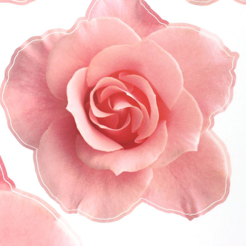 Unique Bargains DIY Rose Flower Pattern Removable Wall Sticker Art Wallpaper Pink, 3 of 4