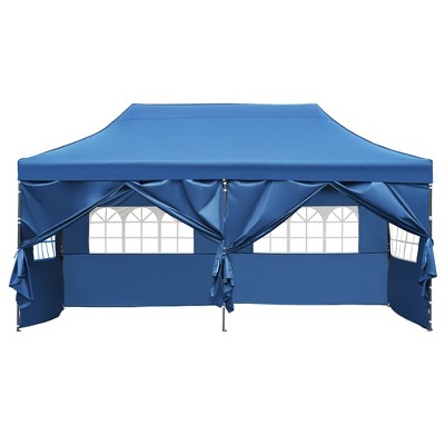 10x20 Pop Up Canopy with Sidewalls Outdoor Canopy Tent Heavy Duty Party Tent with Roller Bag, Height Adjustable, Weatherproof UV Defense-ModernLuxe