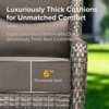 6" Thick Cushion Outdoor Wicker Patio Sofa, All Weather Wicker Outdoor Furniture 3-Seater Sofa High Back Patio Couch for Porch Balcony - 2 of 4