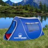 Leisure Sports 2-Person Water-Resistant Barrel Style Pop-Up Tent for Camping - With Rain Fly, Carry Bag, and Sunchaser - Blue - 2 of 4