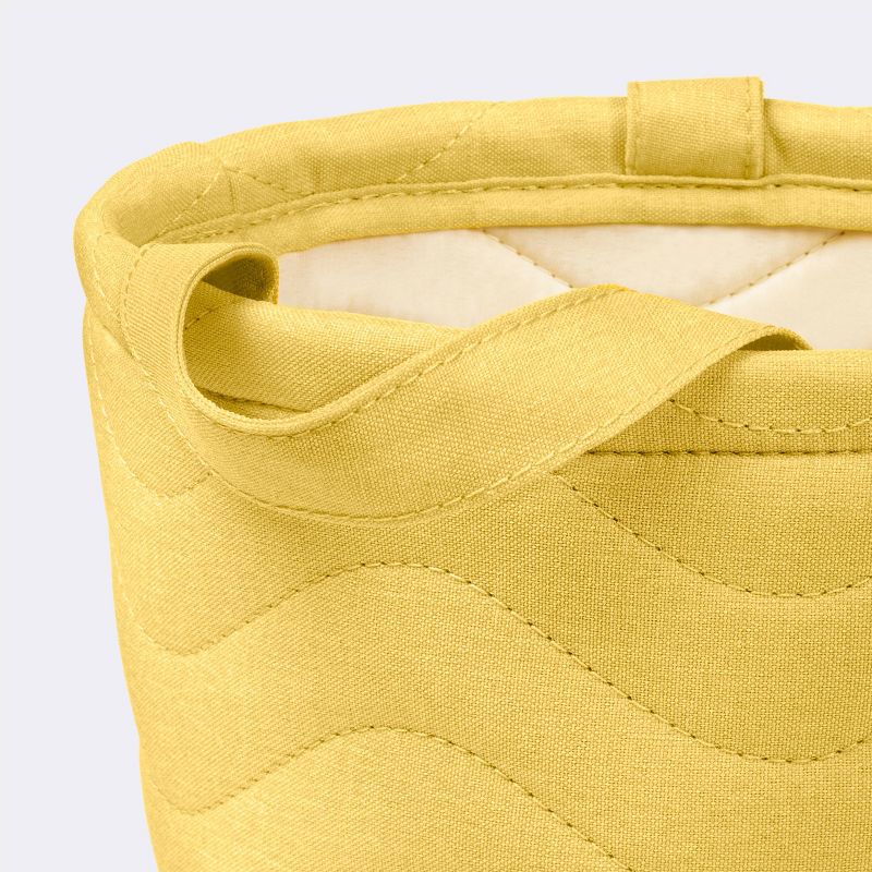 Quilted Fabric Small Round Storage Basket - Yellow - Cloud Island&#8482;, 4 of 6