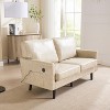 GDFStudio Phoenix Faux Leather Upholstered 49.21" Loveseat with Removable Pillow Cover - 2 of 4