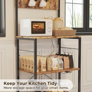 59" Kitchen Bakers Rack with Power Outlet & USB Ports, 5-Tier Rolling Storage Shelf with s-Hooks, Microwave Stand, Adjustable Shelves - 1 of 4