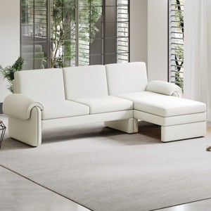 94 Inch Sofa Bed Futon,Convertible Futon Sofa Beda Reversible Chaise Lounge and Two Removable Armrest Pillows-Maison Boucle - 1 of 4