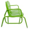 Northlight 48.25" Outdoor Retro Metal Tulip Double Glider Patio Chair, Lime Green - 4 of 4