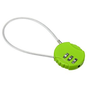 Unique Bargains Gym Toolbox Gate Case Small 3 Digit Padlock with Wire Rope - 1 of 4