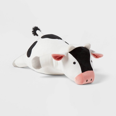 Детские мягкие игрушки Pillowfort Cow Weighted Plush Kids' Throw Pillow Black/White