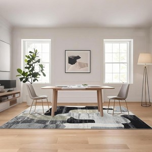 Washable Non-Slip Modern Abstract Hallway Runner, Color Block Patchwork Rug for Kitchen, Laundry, Entryway - 1 of 4