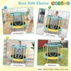 Infans 48" Mini Trampoline with Enclosure Heavy-duty Metal Frame U-shaped Legs Yellow - 3 of 4