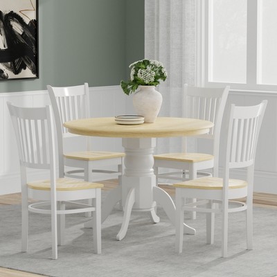 Glenwillow Home 42" Round Pedestal Dining Table + Spindle Back Dining Chairs Dining Set