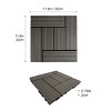 Wood Plastic Composite Deck Tiles Set of 20pcs, Composite Decking Resist Rust, Patio Flooring Outdoor Waterproof - 2 of 4