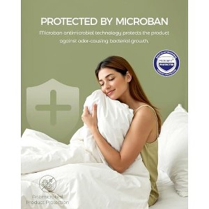 FAUNNA 100% Cotton Duvet Cover, Hypoallergenic White Zipper Comforter Cover, Bed Bug Proof, Breathable & Antimicrobial Protector (Queen) - 1 of 4