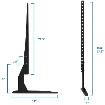 Adjustable Black Steel Universal Tabletop TV Stand for 32"-60" TVs