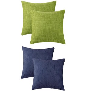 REGALWOVEN 4 Pcs Solid Indoor Outdoor Decorative Throw Pillow Cover 18 x 18 Inch - 1 of 4