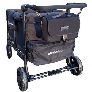 Deluxe Stroller Caddy Organizer – Insulated, Machine-Washable with Crossbody Strap, Storage Pockets & Luggage Sleeve – by Sarah Wells Black - 1 of 4