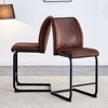 Dining Chairs Set Of 2, Modern Upholstered Dining Chair With Metal Legs, Upholstered Dining Chairs Set, Black+Brown - 3 of 4