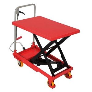 Acekool 500LBS Capacity Manual Scissor Lift Table with 28.5-Inch Lifting Height, Durable Steel Construction, PU Swivel Wheels - 1 of 4