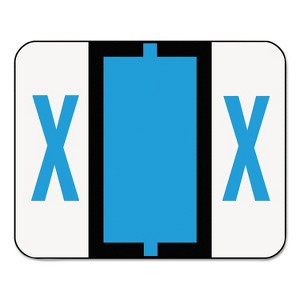 Smead A-Z Color-Coded Bar-Style End Tab Labels Letter X Blue 500/Roll 67094 - 1 of 4