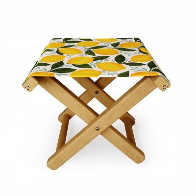 Avenie Mediterranean Summer Lemons Folding Stool - Deny Designs