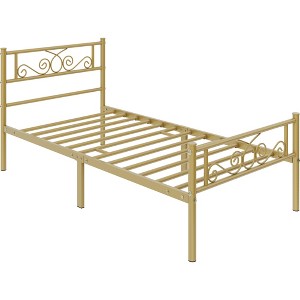 Yaheetech Metal-Framed Platform Bed with Headboard and Footboard - 1 of 4